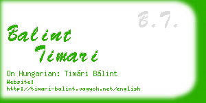 balint timari business card