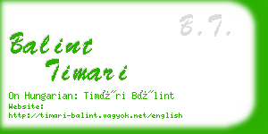 balint timari business card